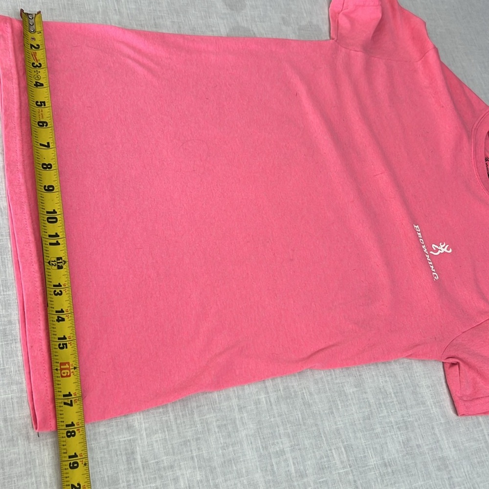 🌞 Browning short sleeve crew neck barbiecore pink tee name & logo women size S - Picture 10 of 16